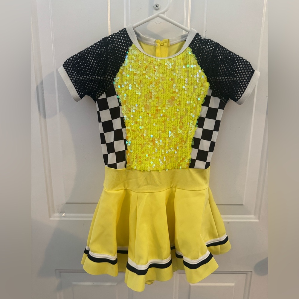 Yellow and Black Sequin Checkered Costume- MC